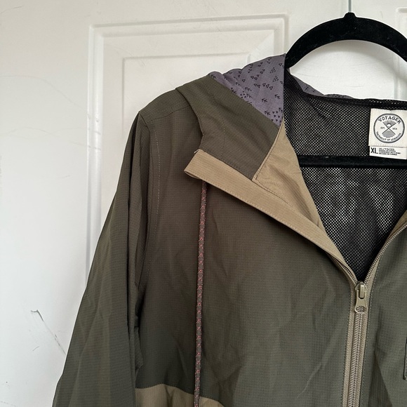 Voyager Jacket Mens XL Green Full Zip Windbreaker Water Resistant Jacket Hood - Picture 6 of 6